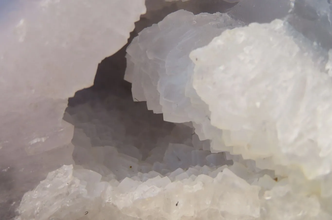 Natural Etched Blue Chalcedony Geode Specimen x 1 From Malawi