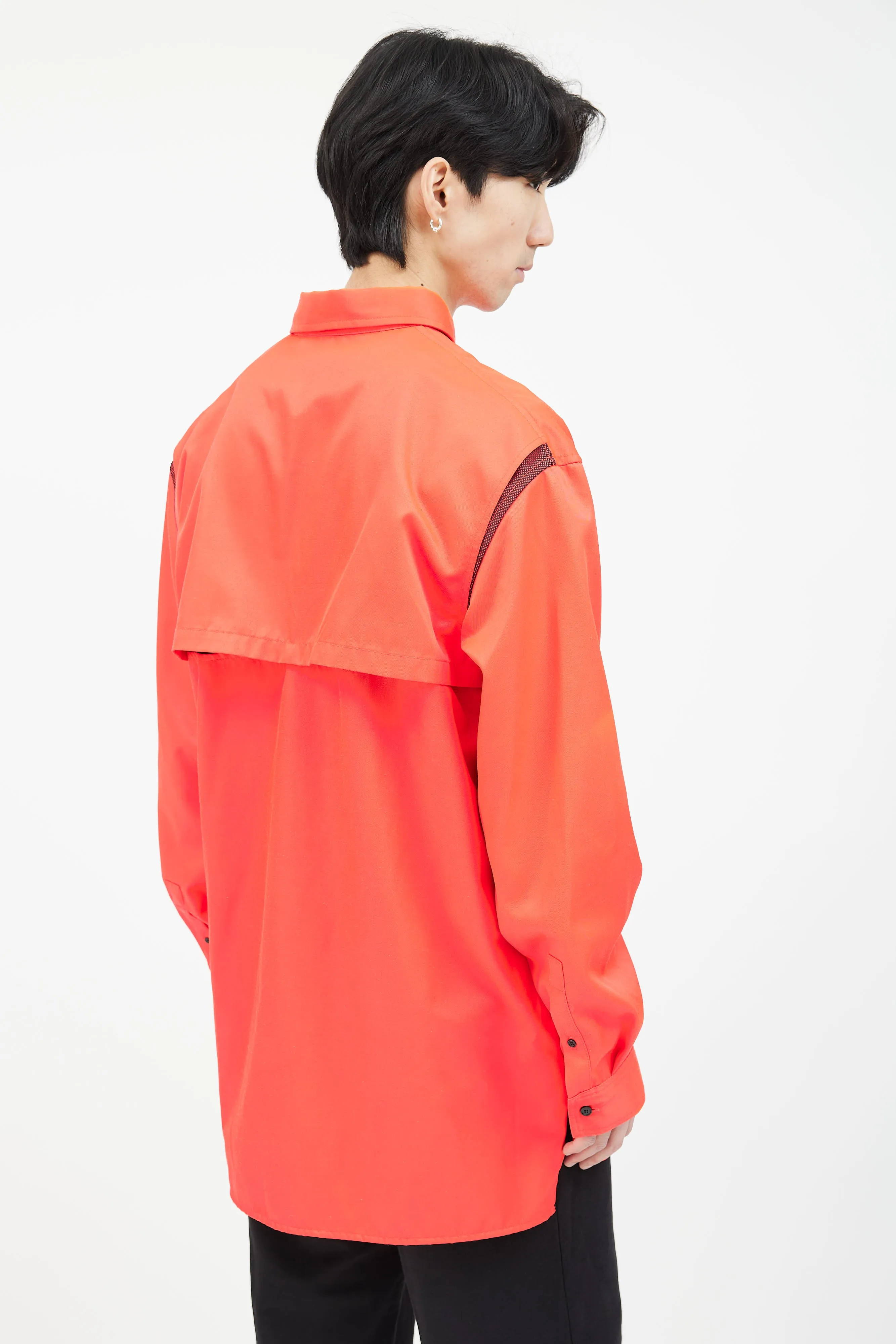 Neon Red Embroidered Logo Jacket