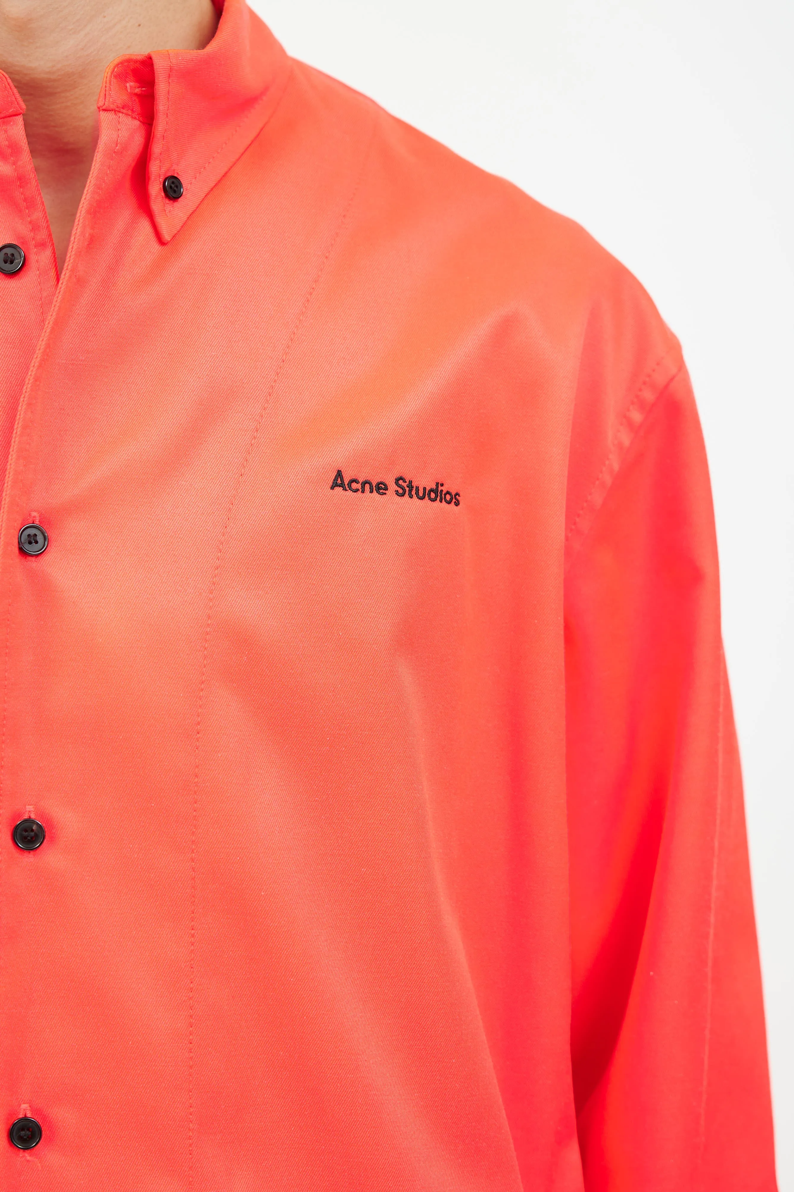 Neon Red Embroidered Logo Jacket