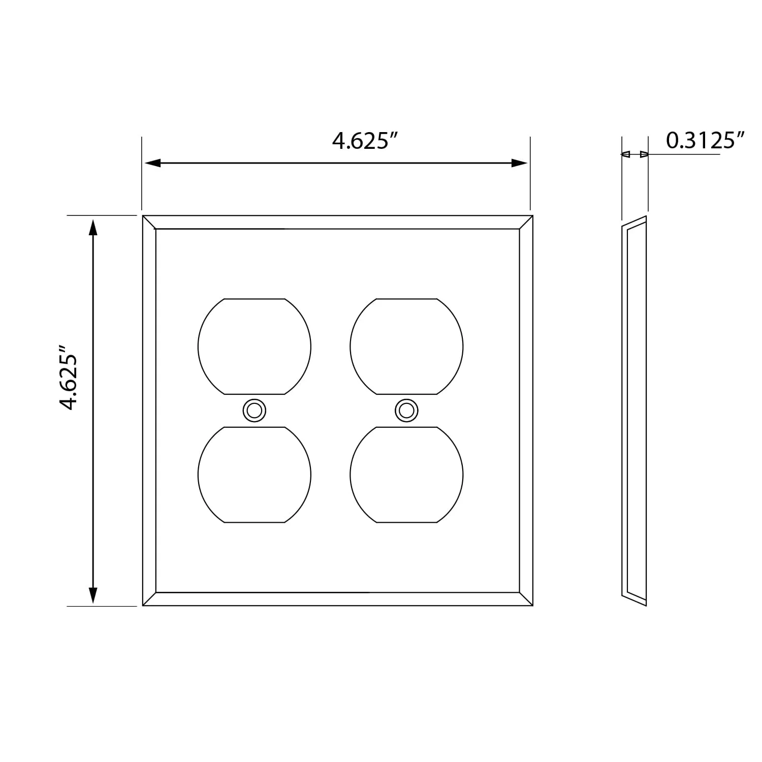 New York Switch Plate with Double Outlet in Polished Brass