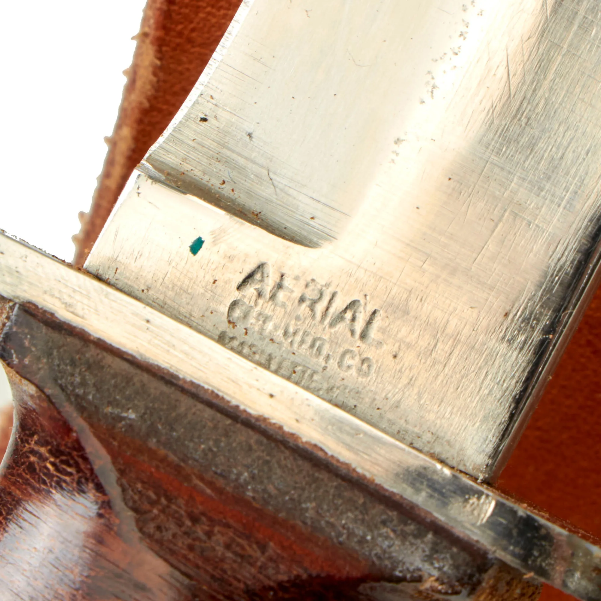 Original U.S. WWII Era Private Purchase M3 Style Fighting Knife by Aerial With Leather Sheath