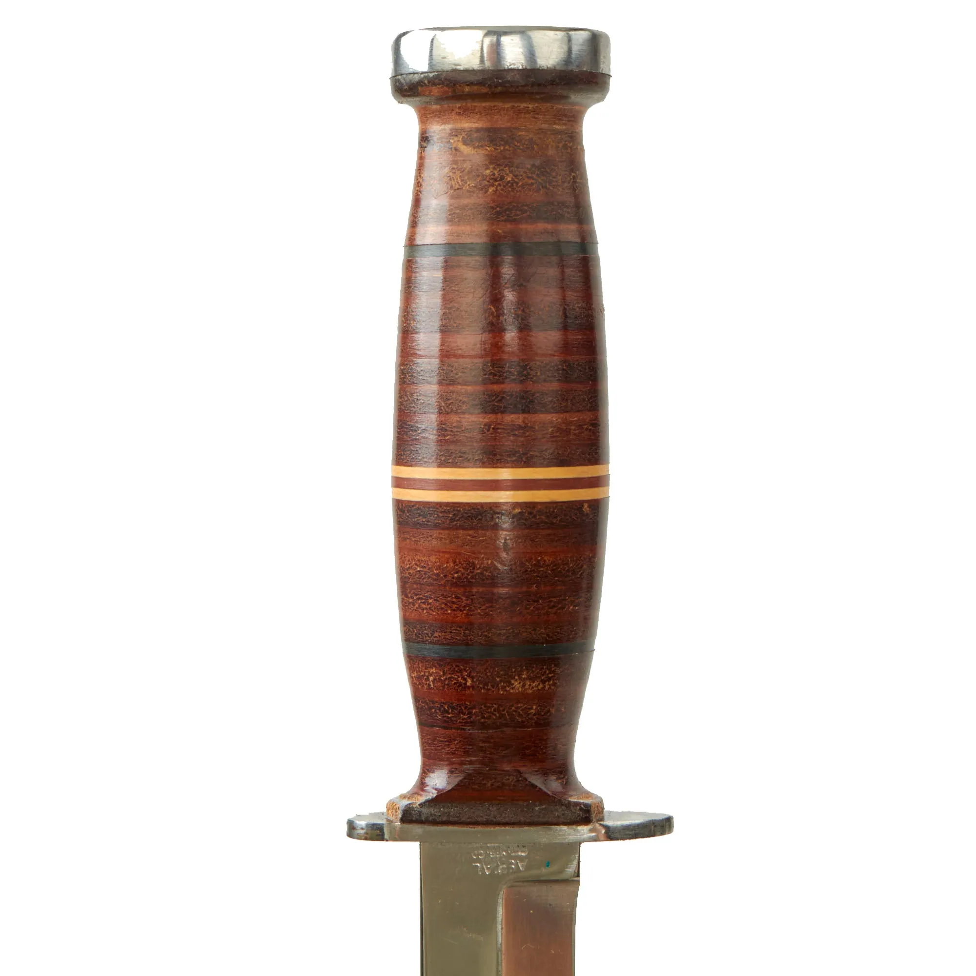 Original U.S. WWII Era Private Purchase M3 Style Fighting Knife by Aerial With Leather Sheath