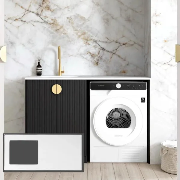 Otti Marlo Black 1300mm Laundry Cabinet Set