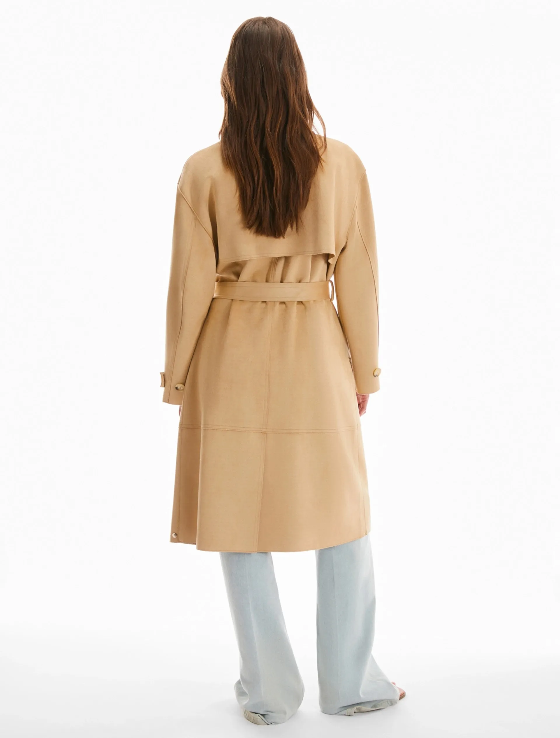 Pennyblack Brunate Suede Trench Coat Sand
