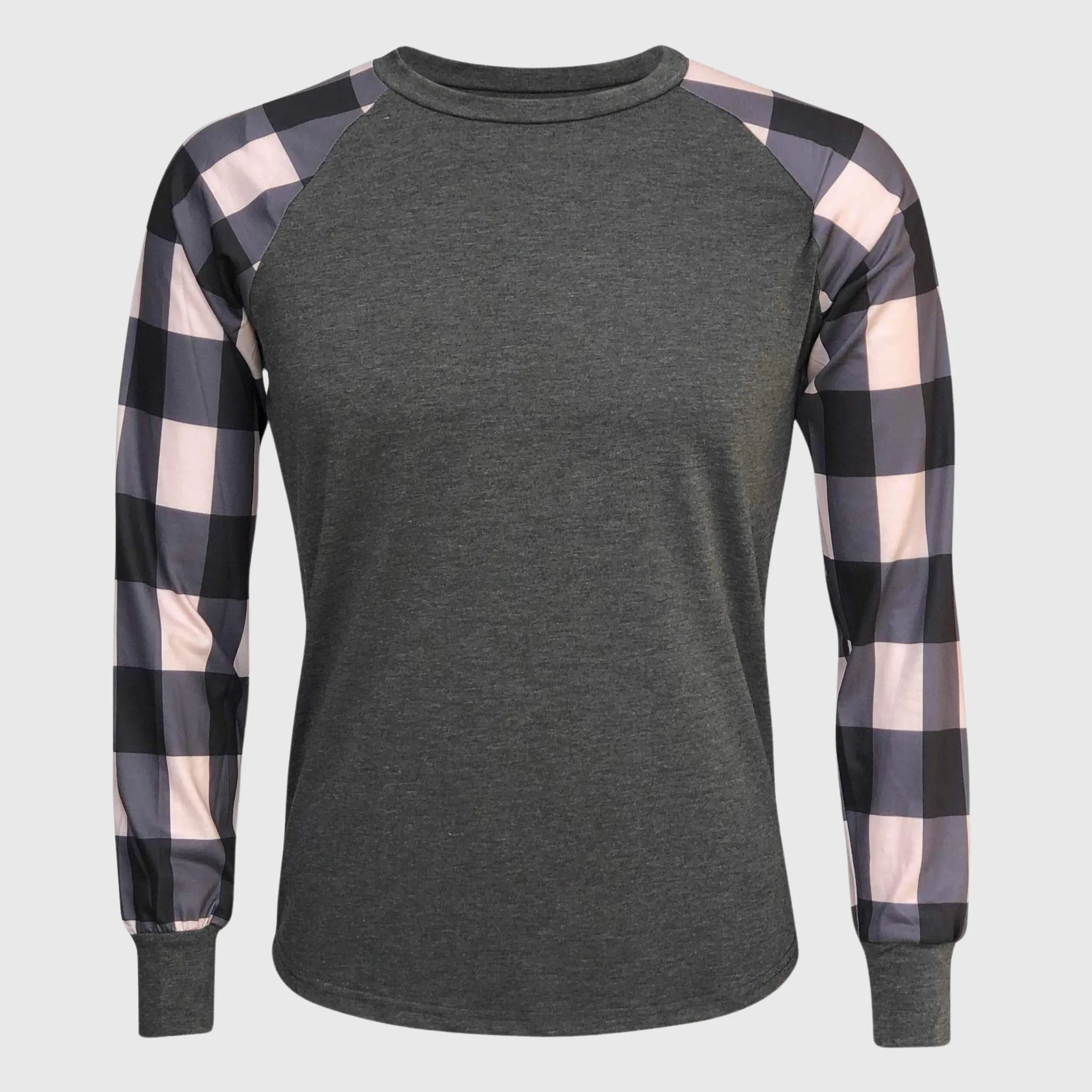 Plaid Tan Long Sleeves Polyester