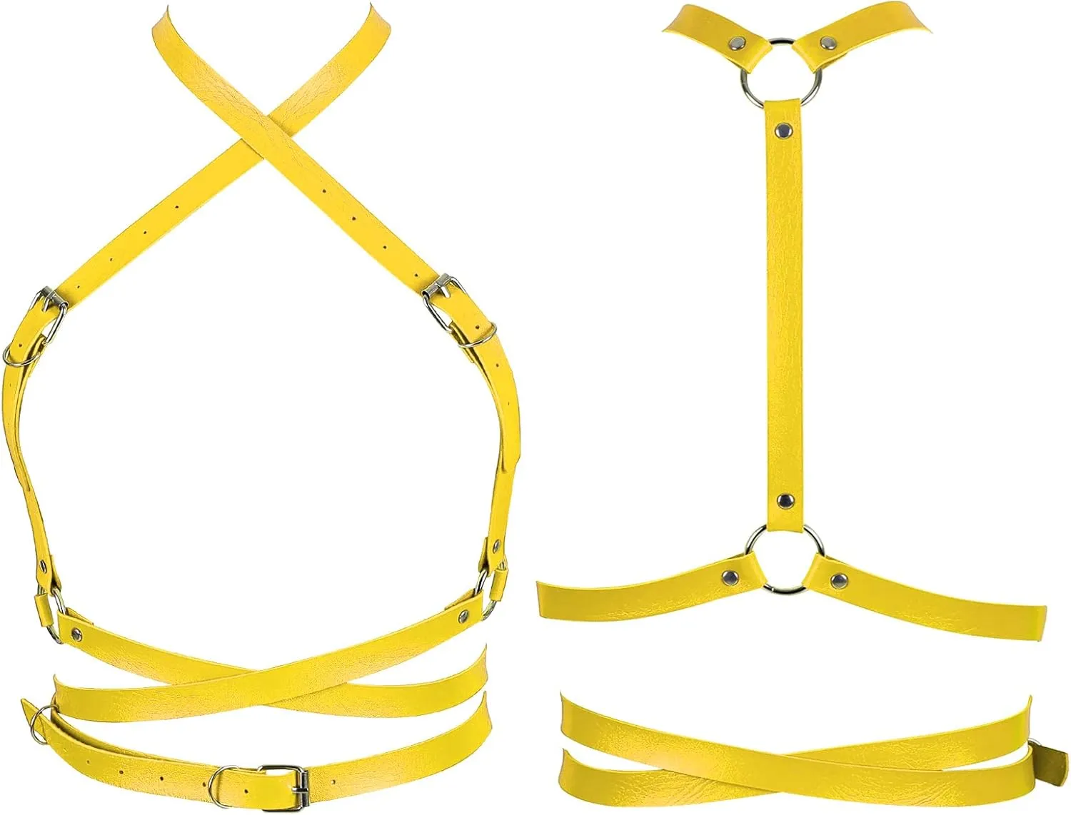 Punk Leather Harness Breast Belts Cross Tops Womens Lingerie Body Fashion Waist Accessories Clothing