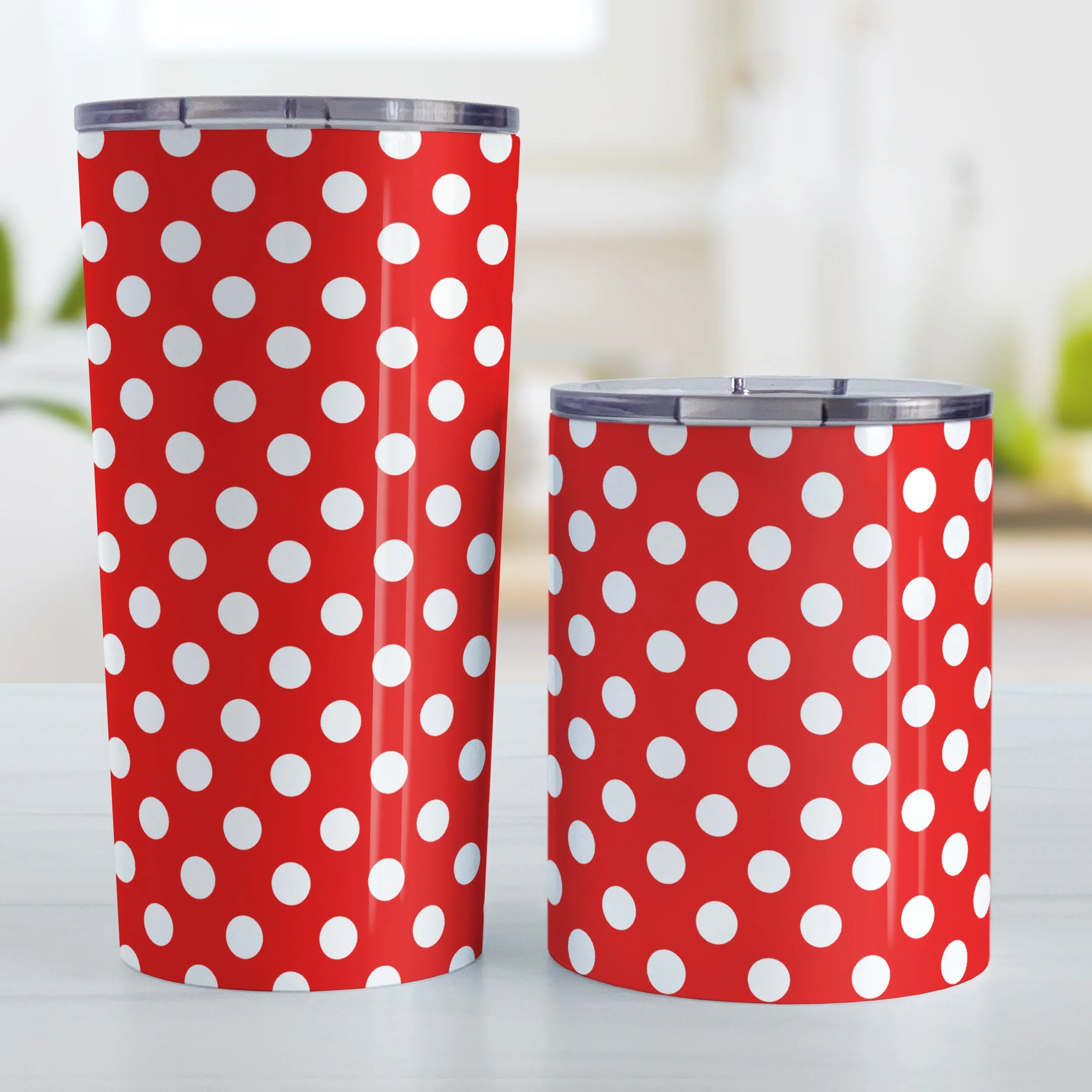 Red Polka Dot Tumbler Cup