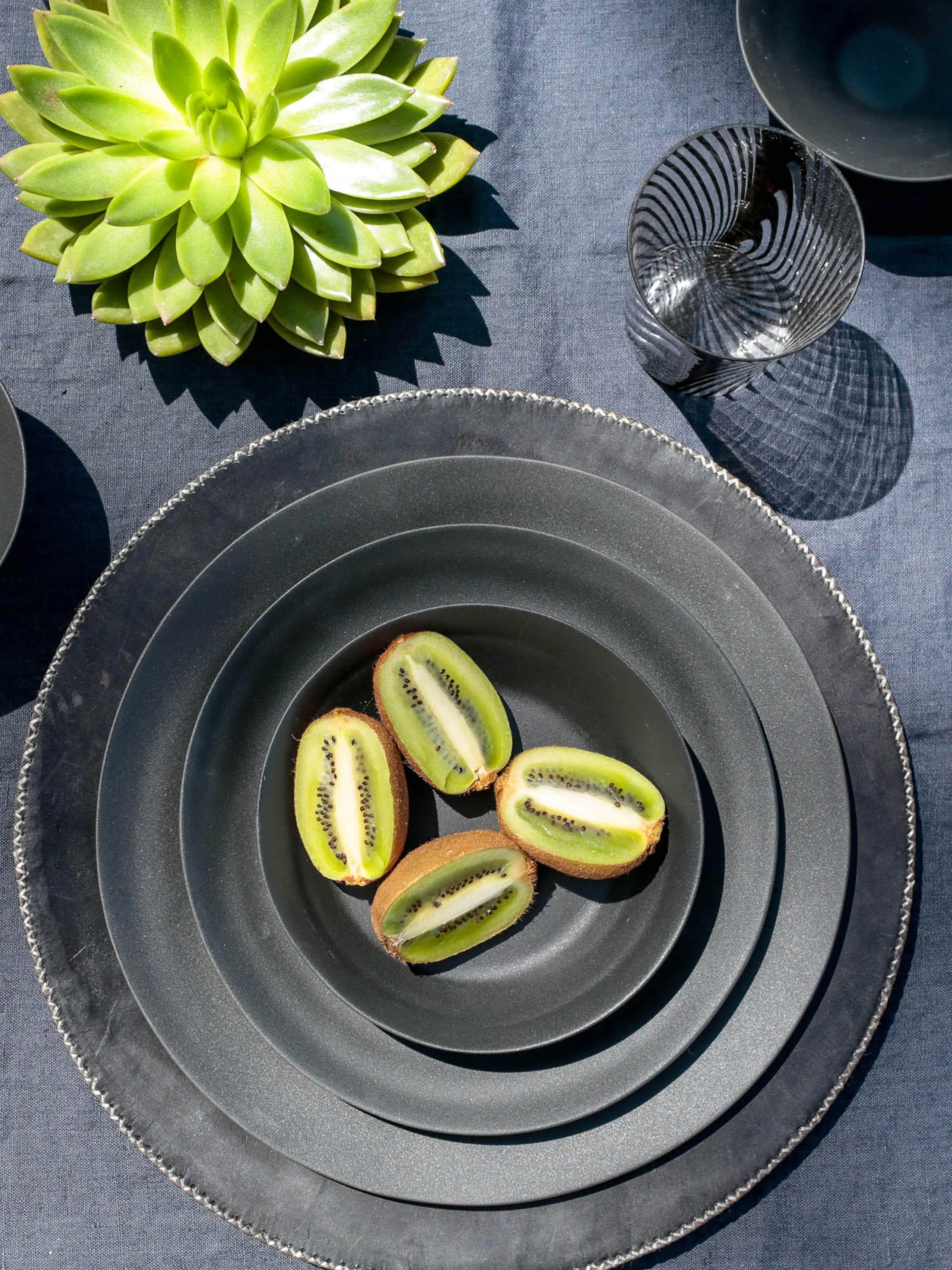 Ripple Side Plate in Dark Grey by Urban Oasis