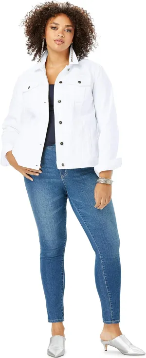 Roaman's Women's Plus Size Essential Stretch Denim Jacket