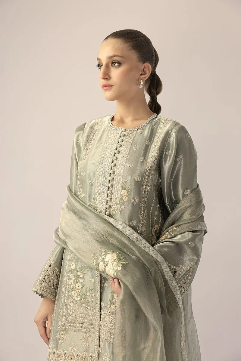Sania Maskatiya - Celina - TISSUE - Metallic Celadon - 3 Piece