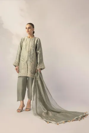 Sania Maskatiya - Celina - TISSUE - Metallic Celadon - 3 Piece
