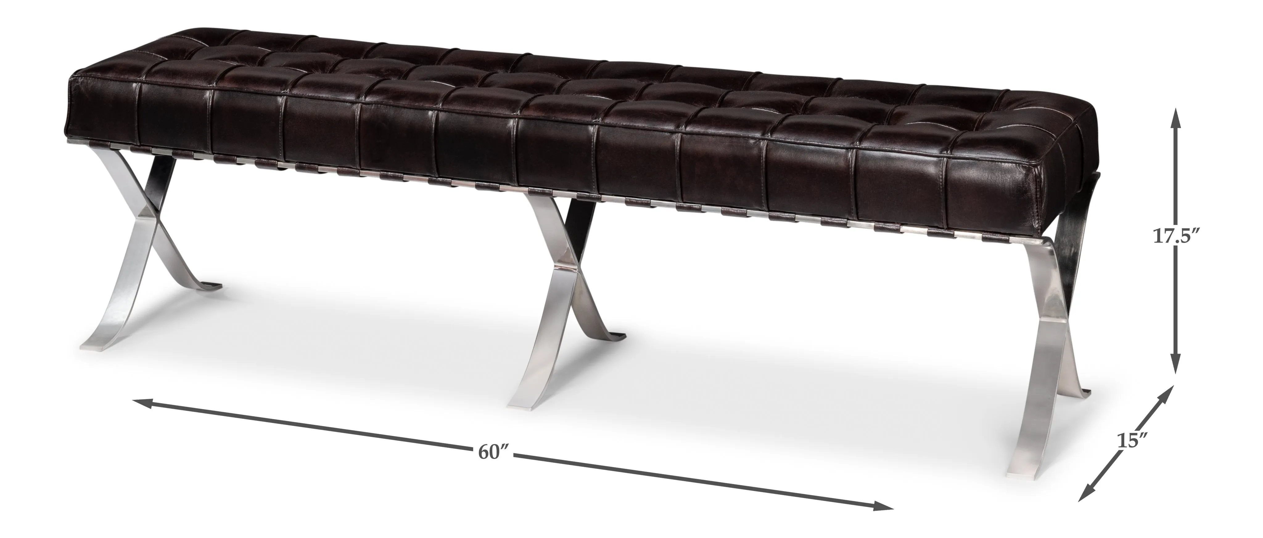 Sarreid - Catalunya Long Bench  Dark Brown - Brown - Contemporary