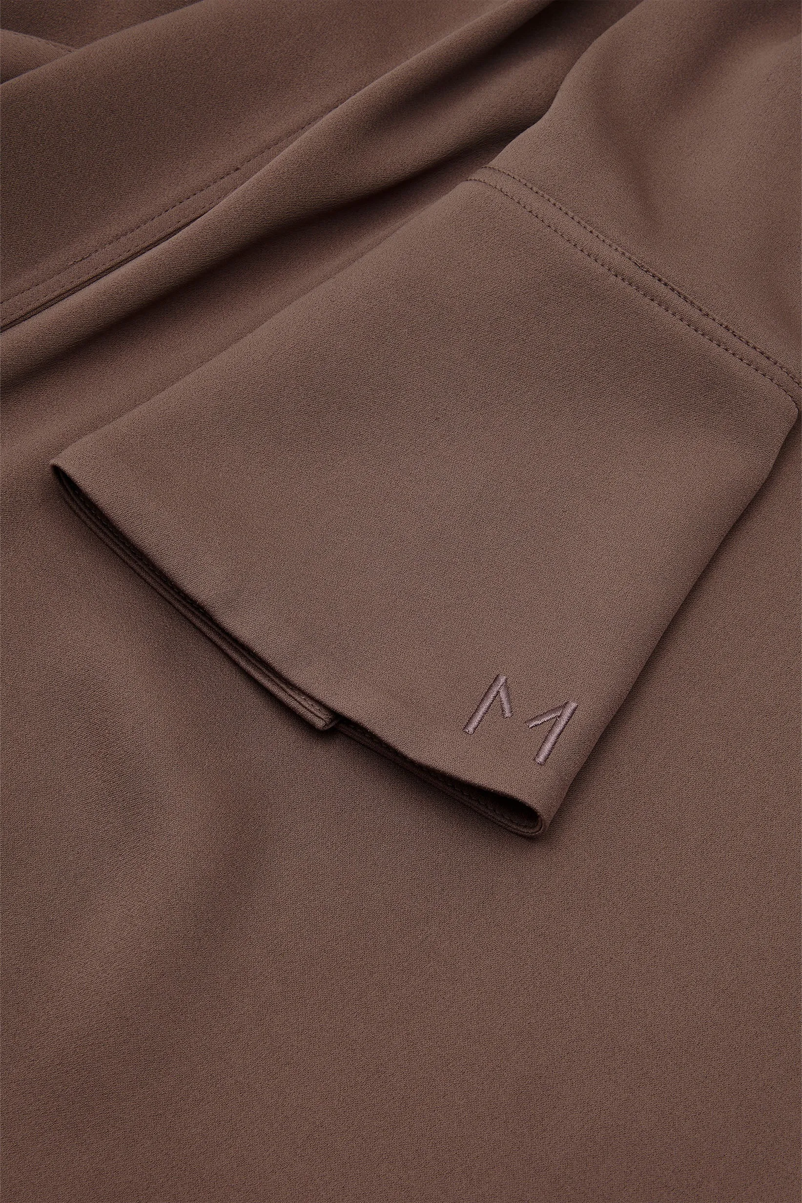 Satin Long Jacket | Ash Brown