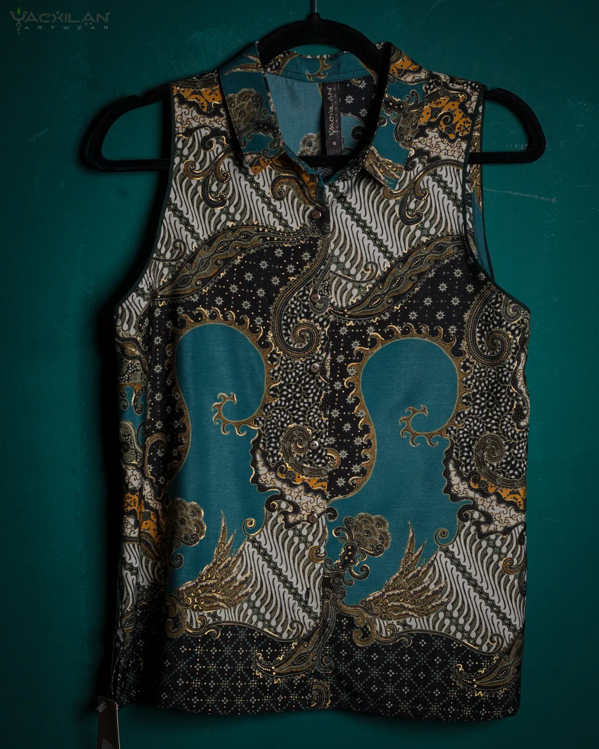 Shirt Woman Sleeveless / Cotton - BATIK Teal