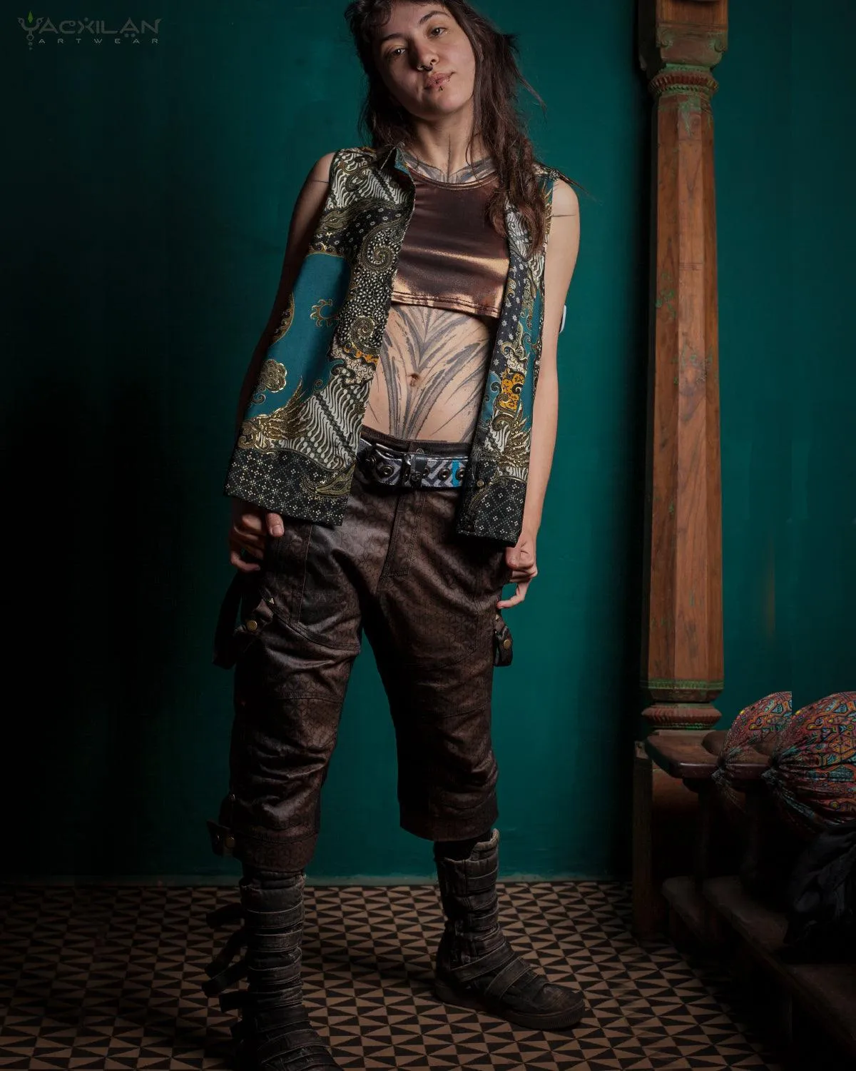 Shirt Woman Sleeveless / Cotton - BATIK Teal