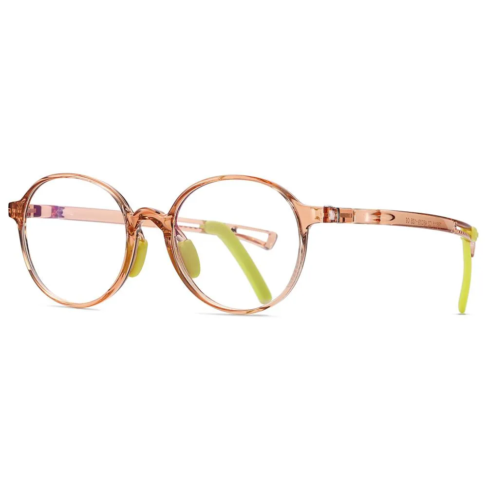 Smart - (Age 5-13)Children Non-slip Blue Light Blocking Glasses-Transparent Light Brown
