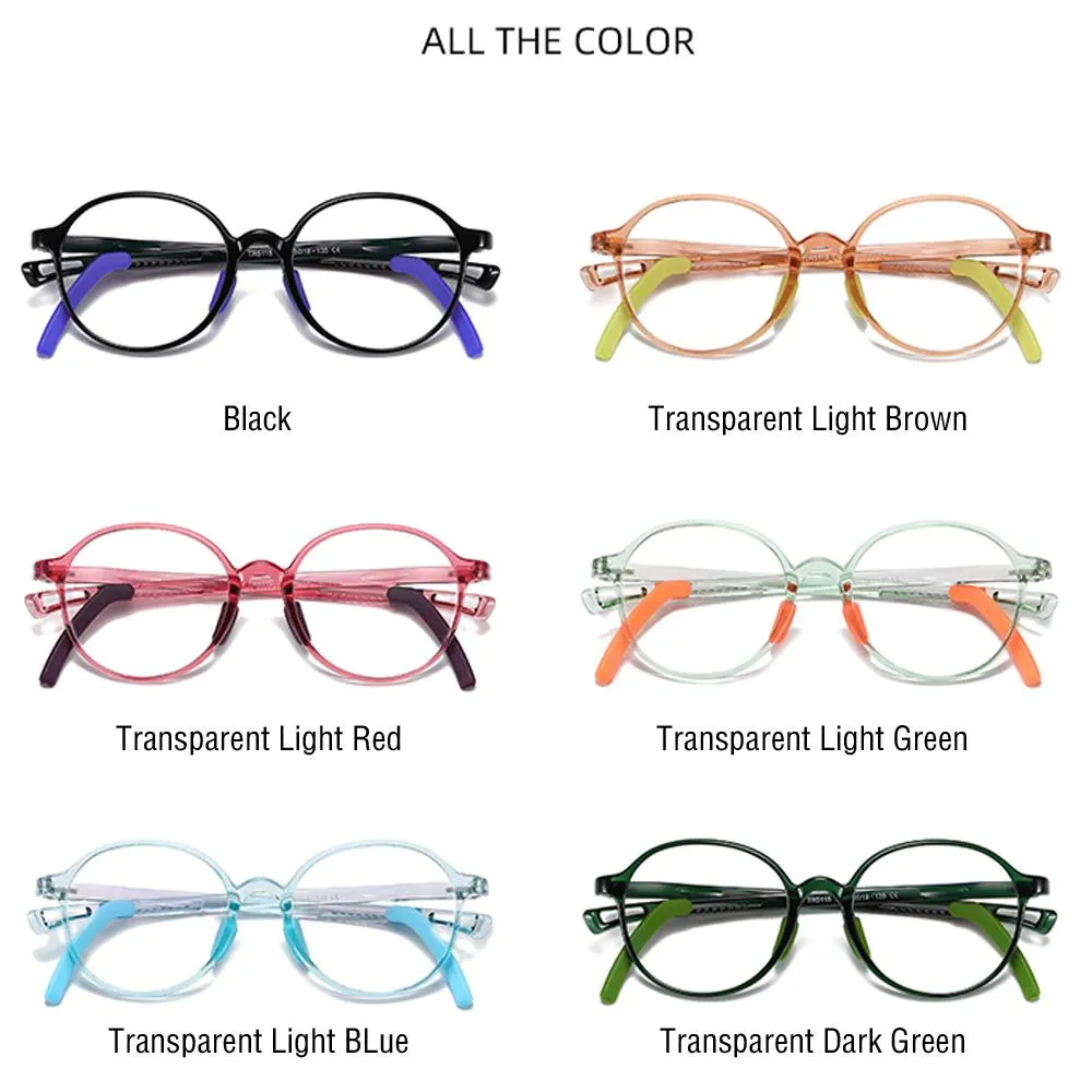 Smart - (Age 5-13)Children Non-slip Blue Light Blocking Glasses-Transparent Light Brown