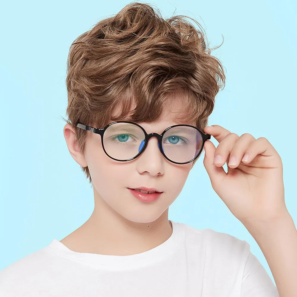 Smart - (Age 5-13)Children Non-slip Blue Light Blocking Glasses-Transparent Light Brown