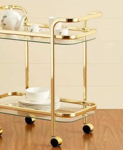 Stylish Bar Cart Trolley with Dual Side Handles (Iron)