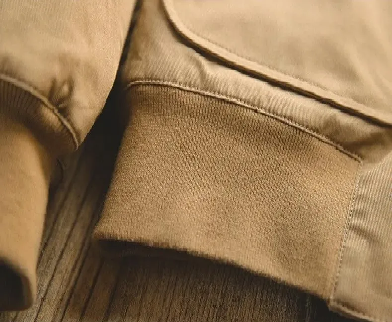 Tanker Style WWII US Military Cotton Jacket Green & Khaki - WW2 Fury Brad Pitt Bomber Cotton Jacket - US Army Tanker Jacket