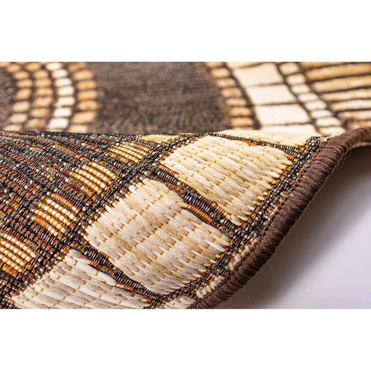 Trans-Ocean MARINA Indoor/Outdoor Power Loomed Synthetic Blend Low Profile Area Rug  - Brown