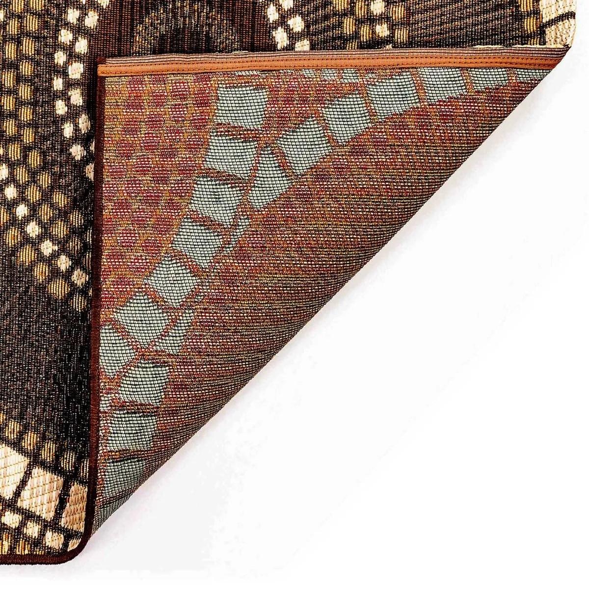 Trans-Ocean MARINA Indoor/Outdoor Power Loomed Synthetic Blend Low Profile Area Rug  - Brown