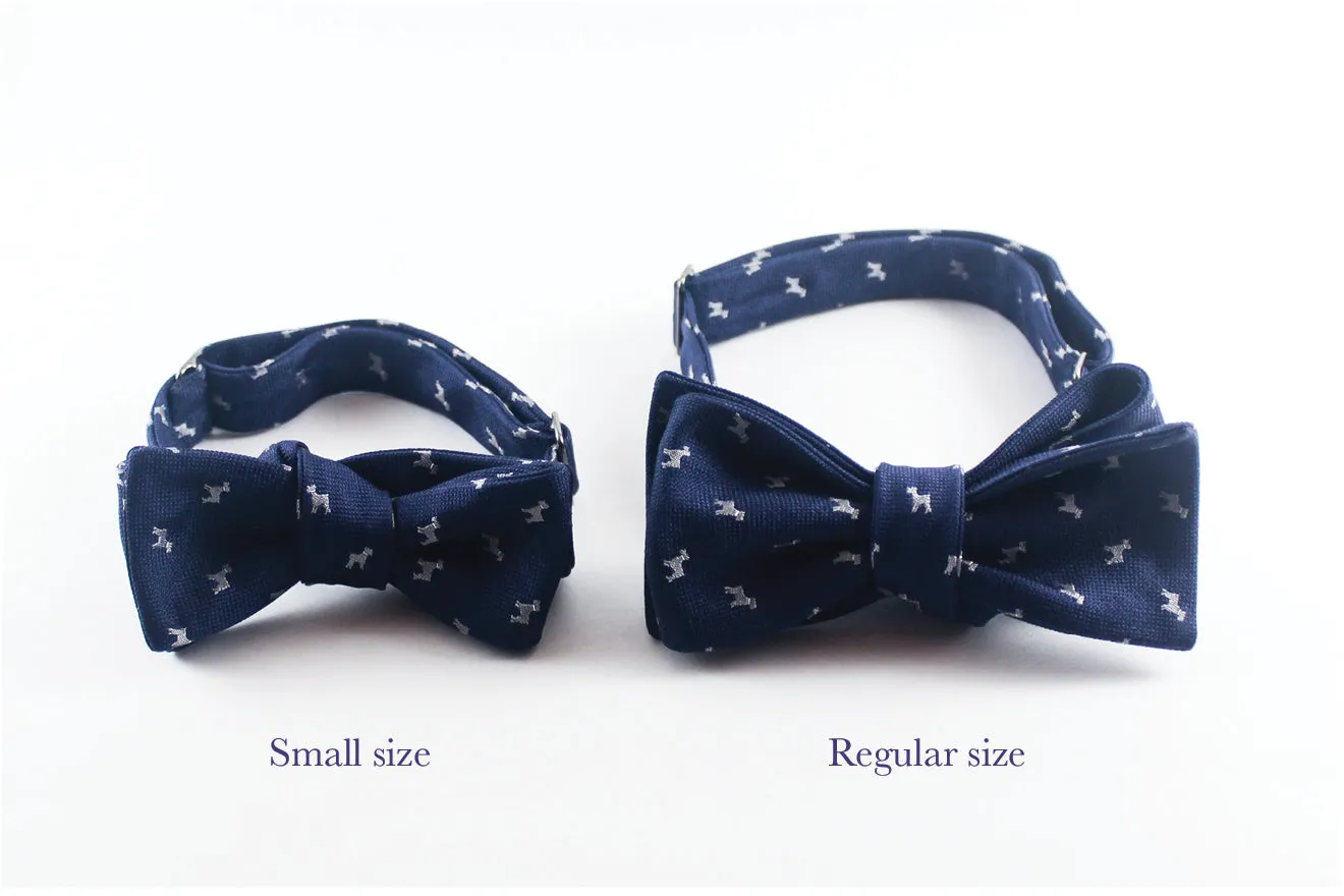 Undyed Escorial Chocolate Herringbone Bow Tie