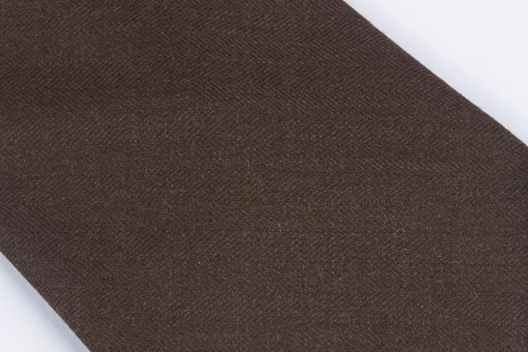 Undyed Escorial Chocolate Herringbone Bow Tie