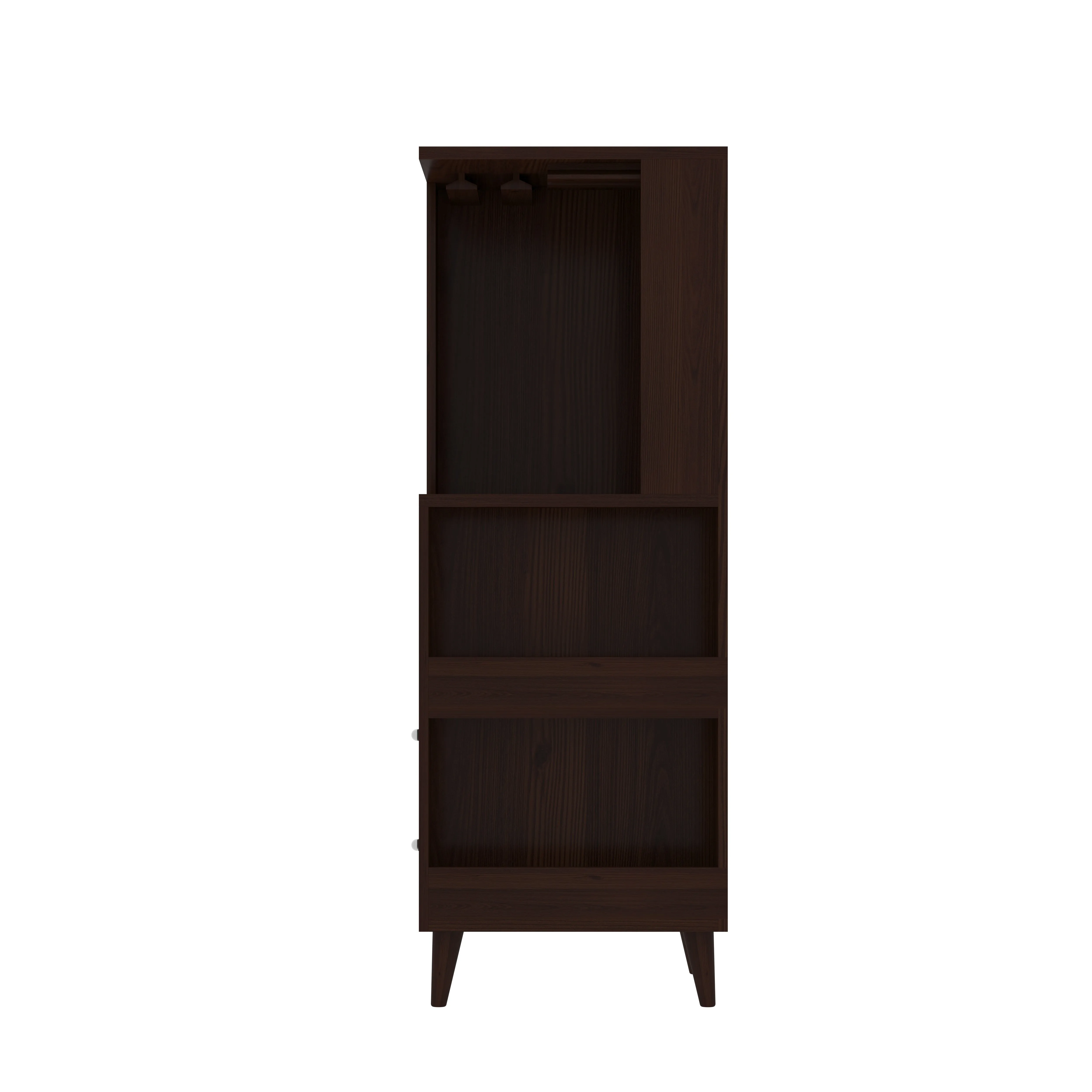 Unique Dark Mahogany Finished Wooden Handmade Bar Cabinet