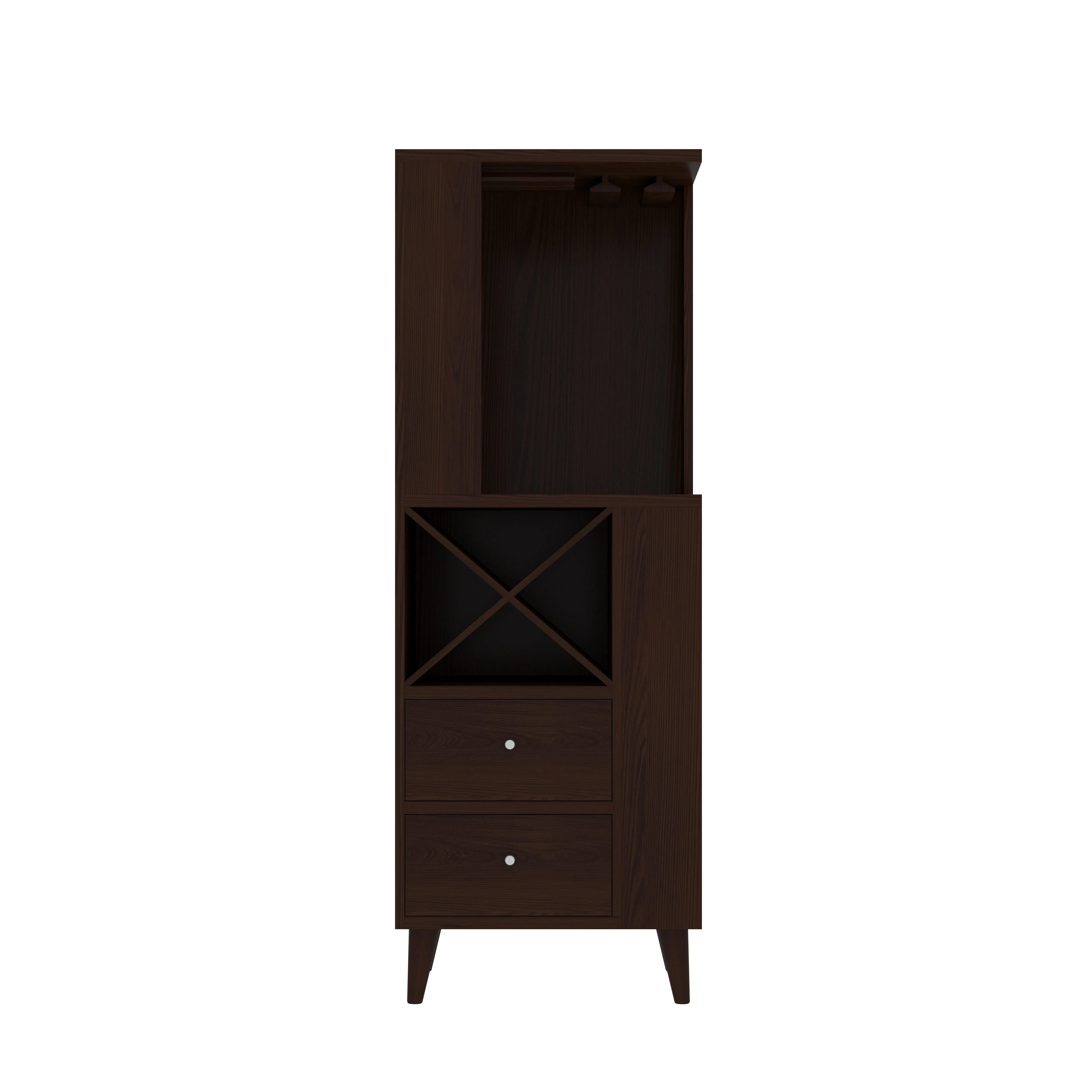 Unique Dark Mahogany Finished Wooden Handmade Bar Cabinet