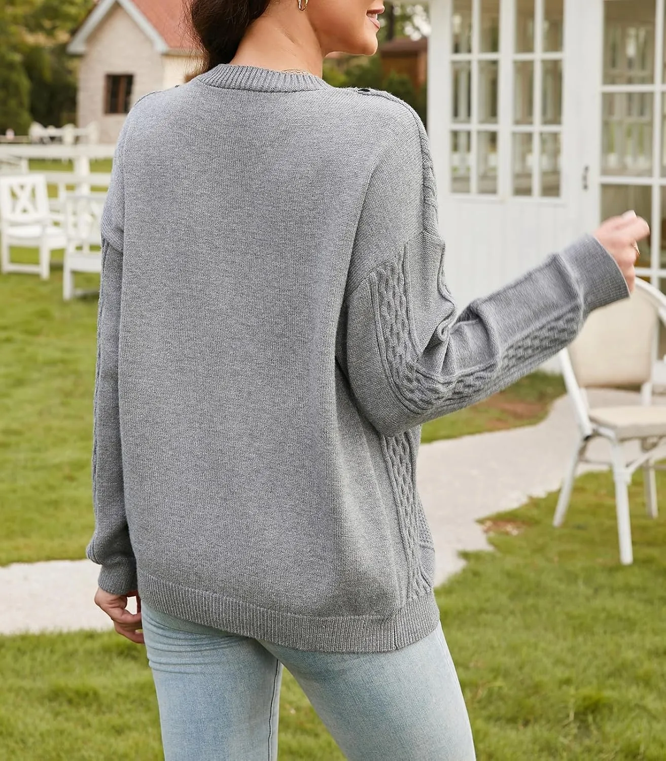 V FOR CITY Cable Knit Cardigan Women Chunky Sweater Cardigans Contrast Color Long Sleeve Coats 2025 Spring Fall Winter