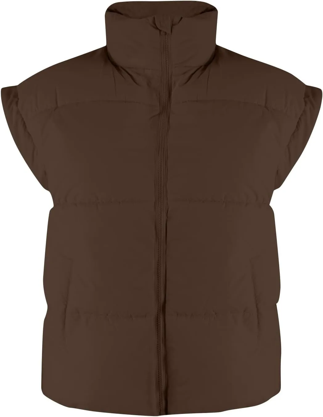 Vests For Women 2024 Trendy Fall Crop Puffer Vests Outerwear Plus Size Cap Sleeve Quilted Jacket Winter Coats