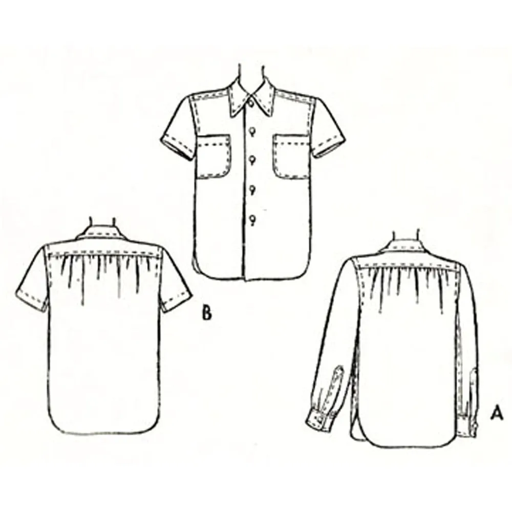 Vintage 1940s Pattern – Men’s Shirt in Two Styles - Multi-sizes