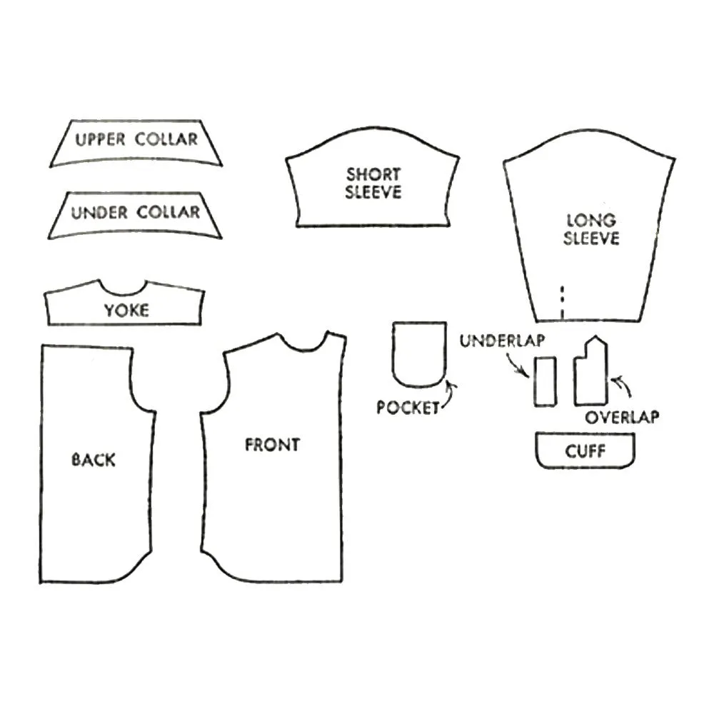 Vintage 1940s Pattern – Men’s Shirt in Two Styles - Multi-sizes