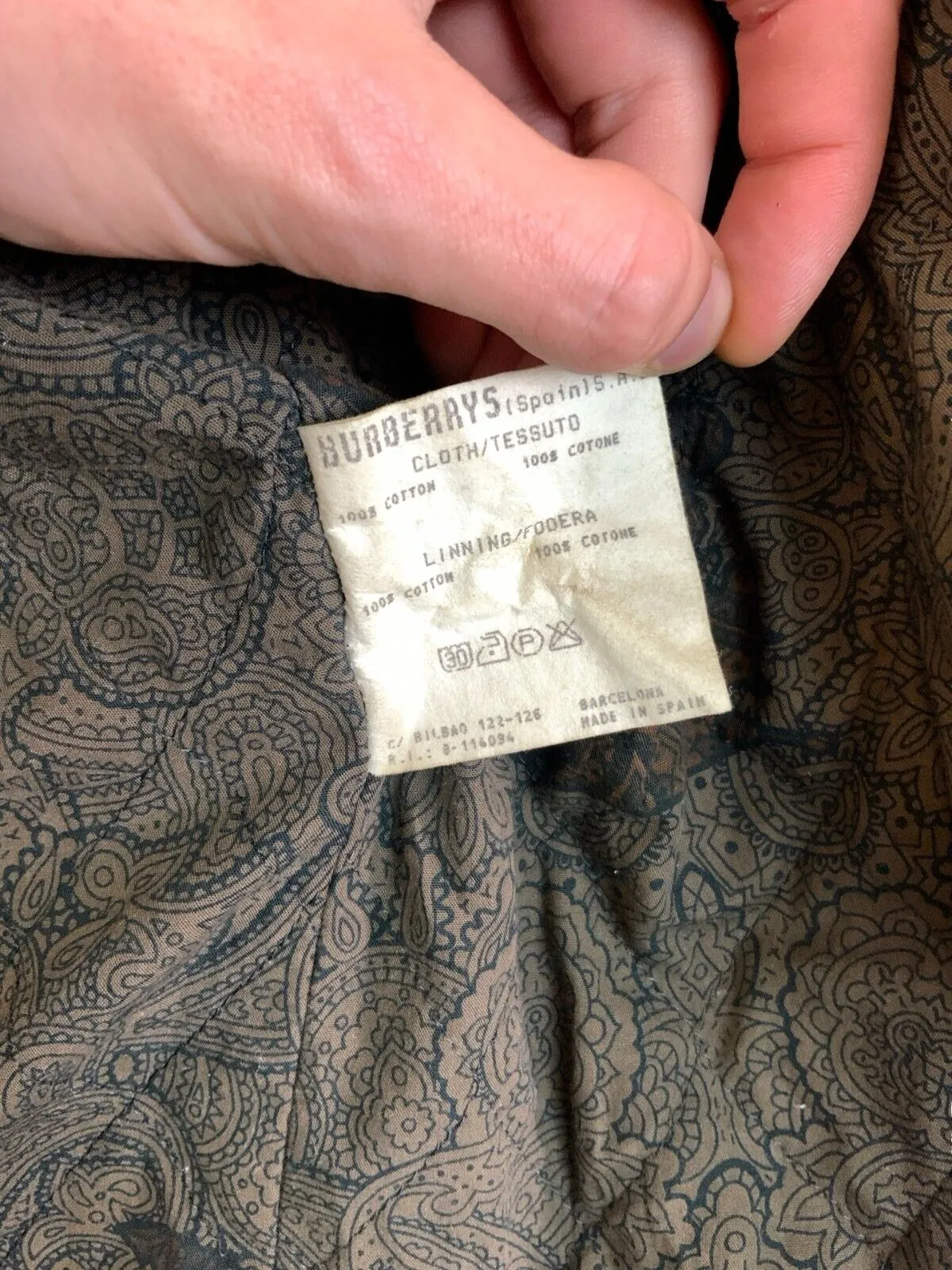 VINTAGE 1980s BURBERRYS' QUILTED JACKET SIZE XL