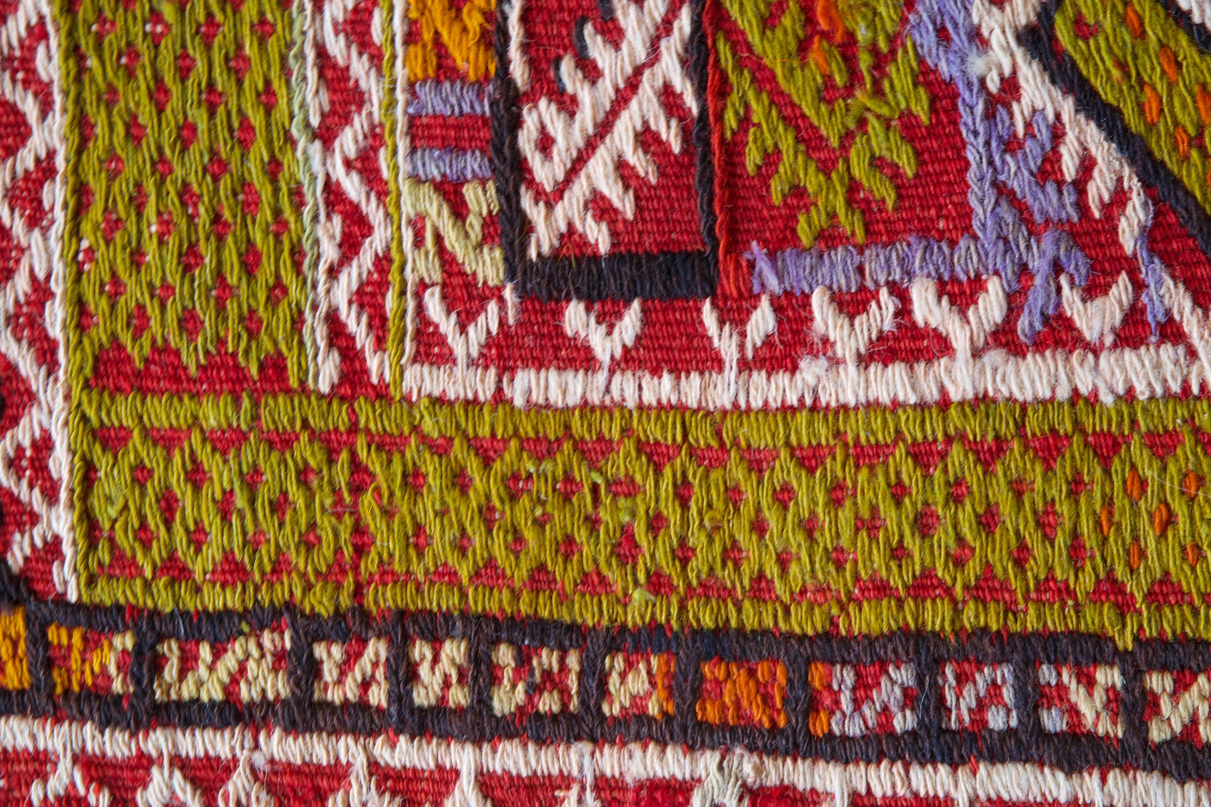 Vintage Turkish Cicim Kilim Rug 3'2"x5'2"