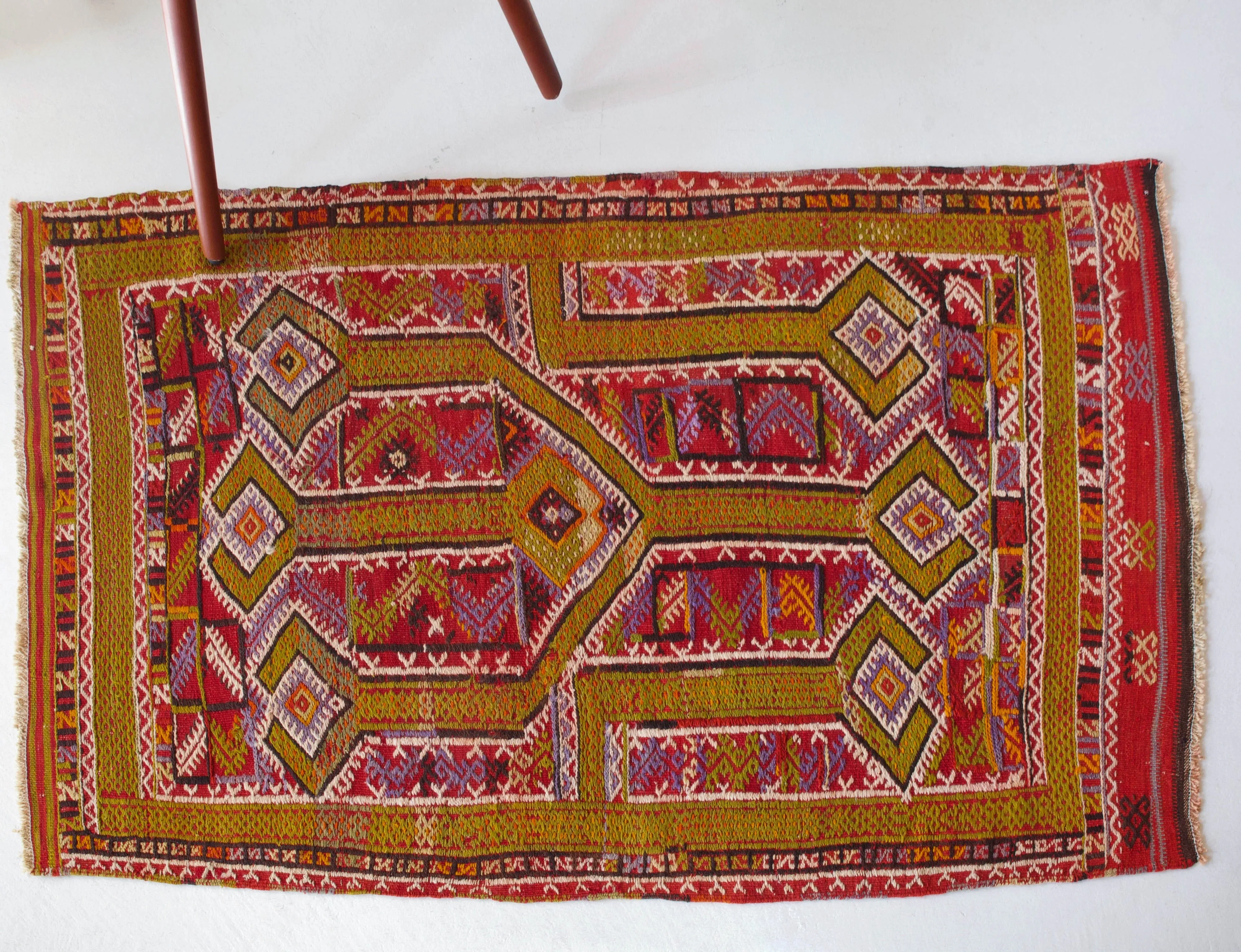 Vintage Turkish Cicim Kilim Rug 3'2"x5'2"