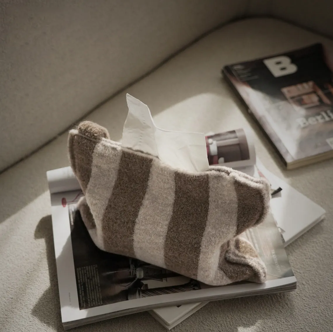 Vintage Wool Tissue Container