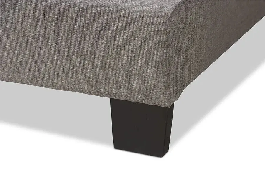 Vivienne Light Grey Fabric Upholstered Bed (King)
