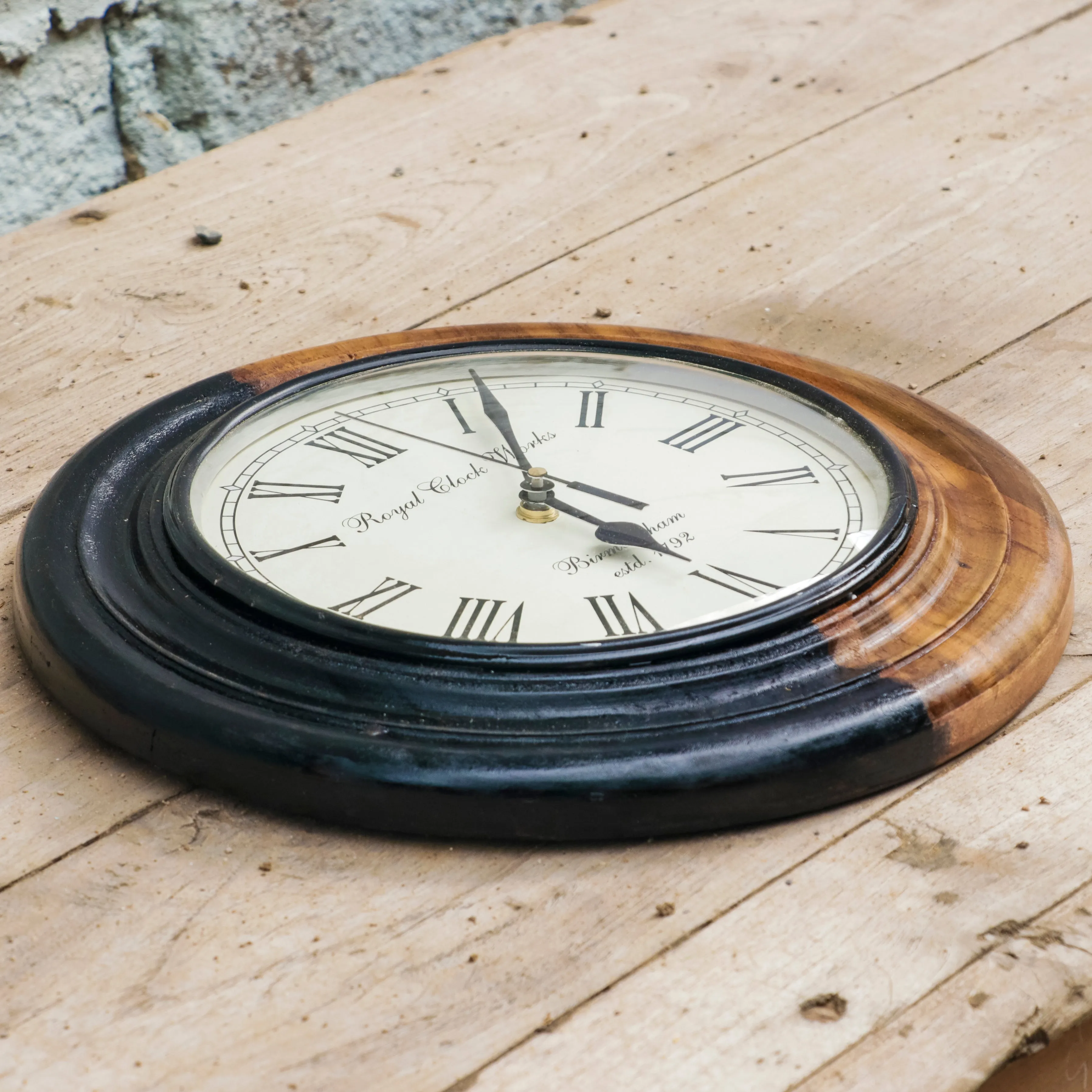 Wooden Dual Tone Polish Designer Clock