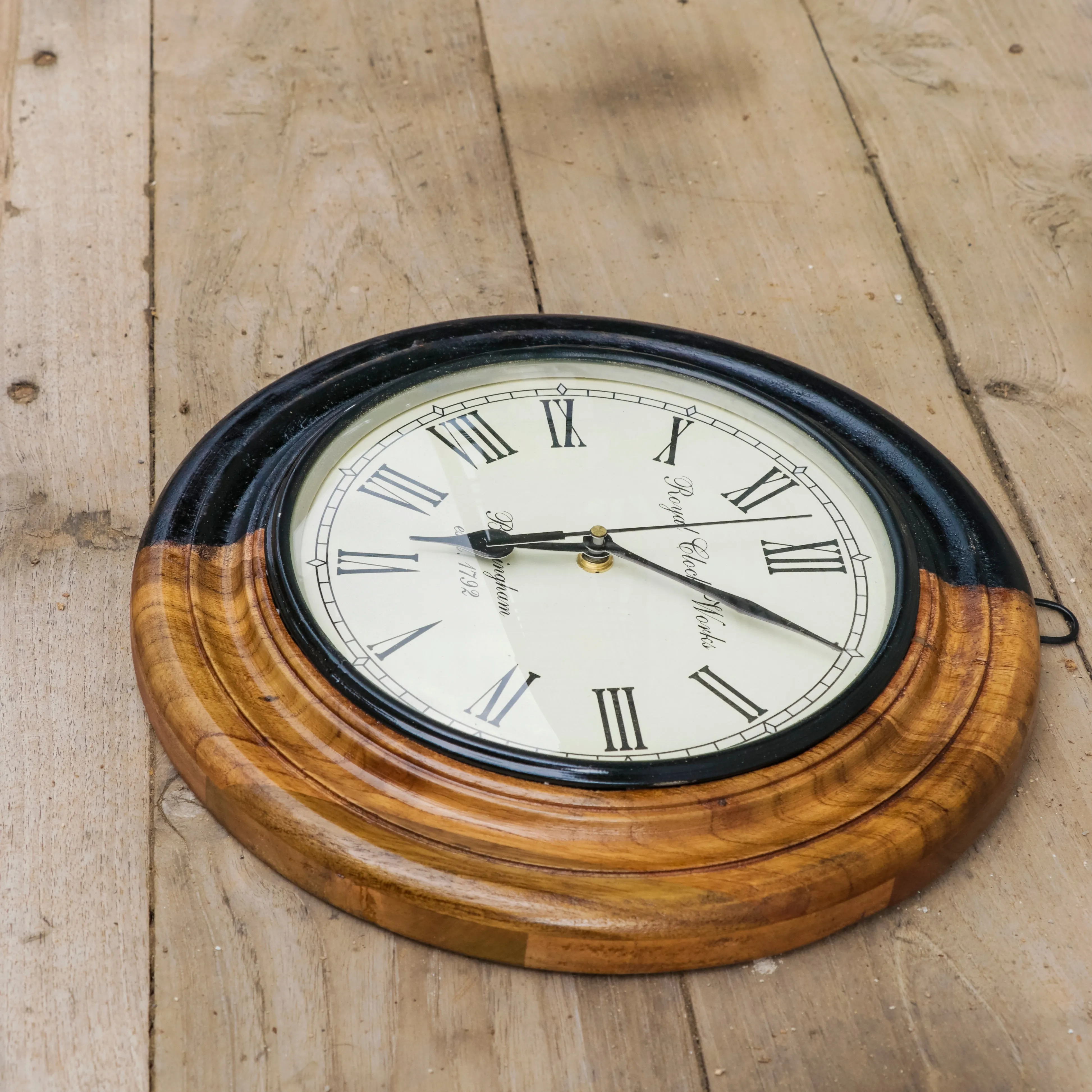 Wooden Dual Tone Polish Designer Clock