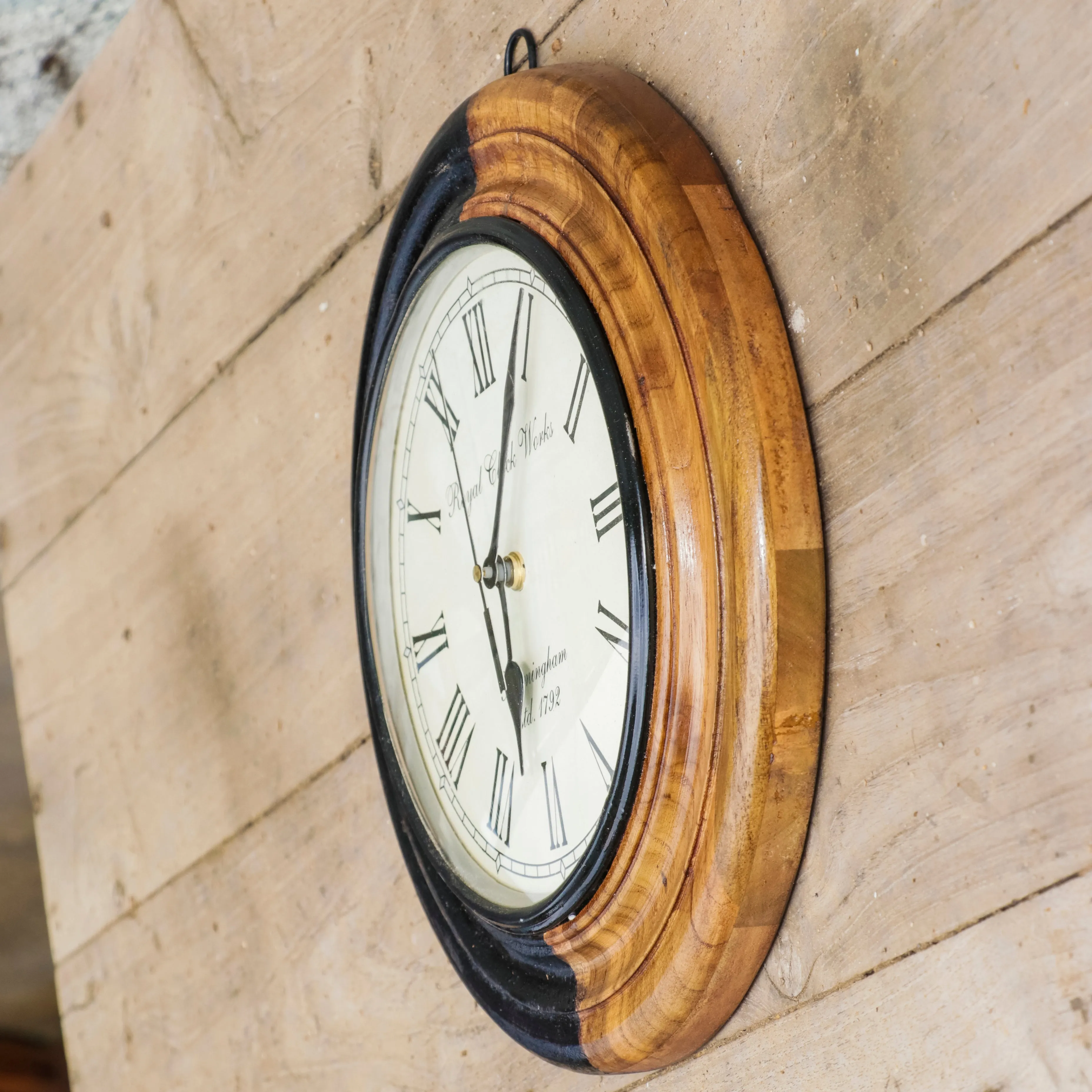 Wooden Dual Tone Polish Designer Clock
