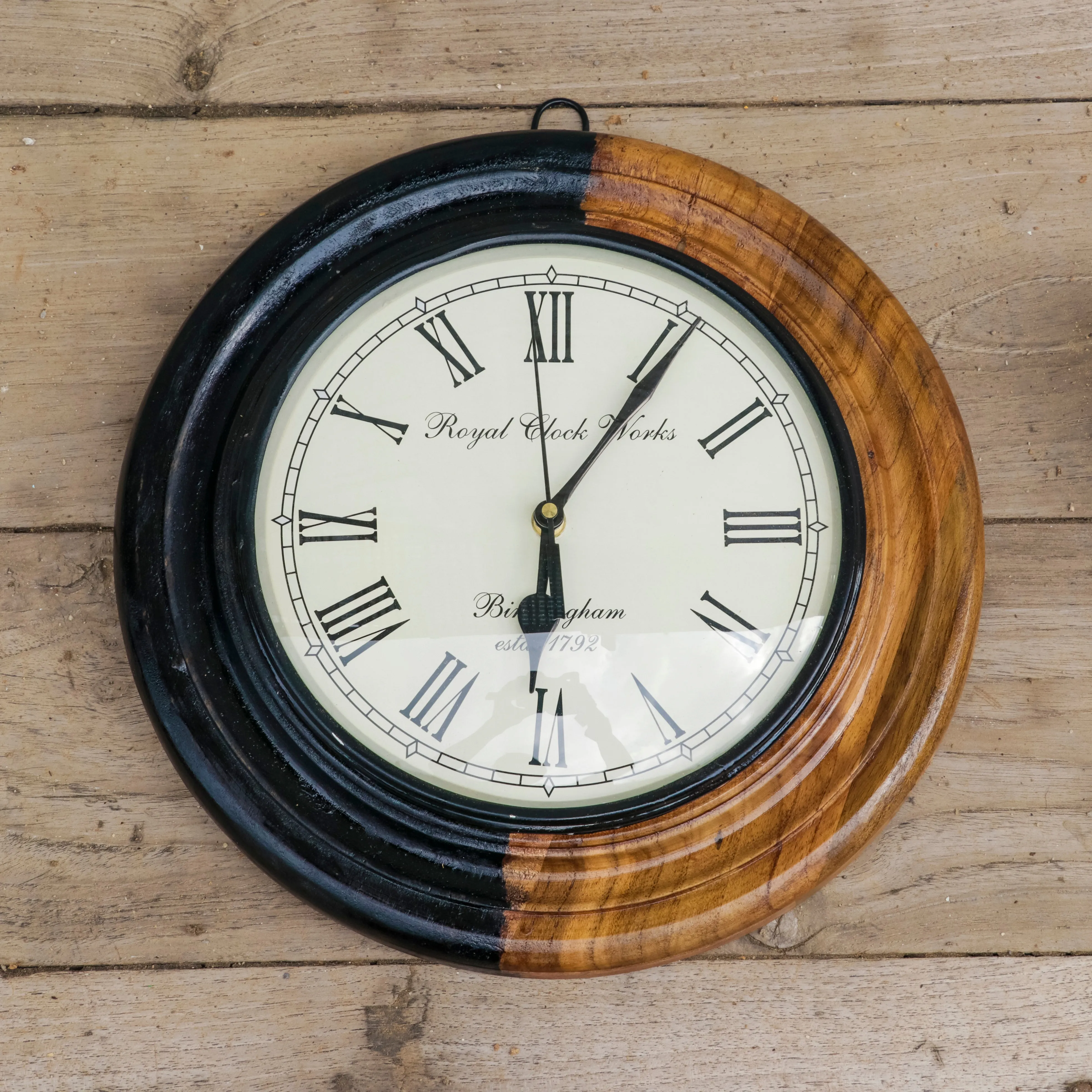 Wooden Dual Tone Polish Designer Clock